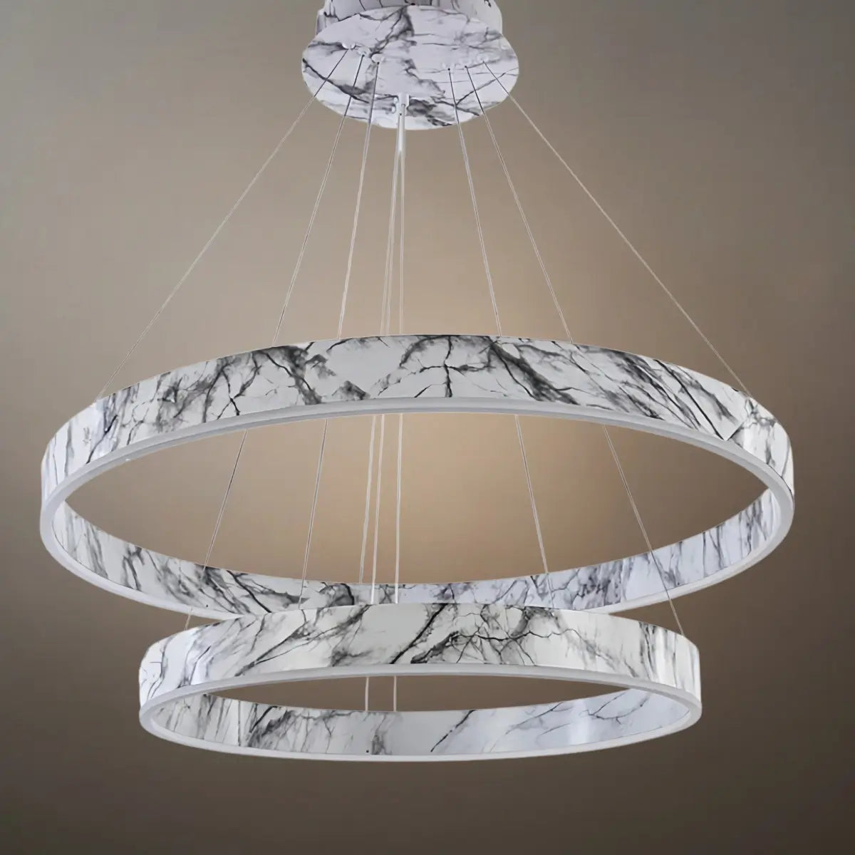 Contemporary Tiered Circular Chandelier -- Marble